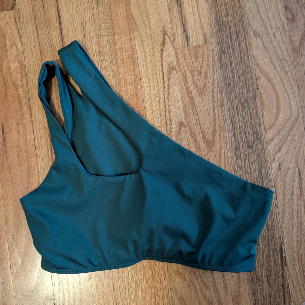 Reformation One-Shoulder Emerald Bralette